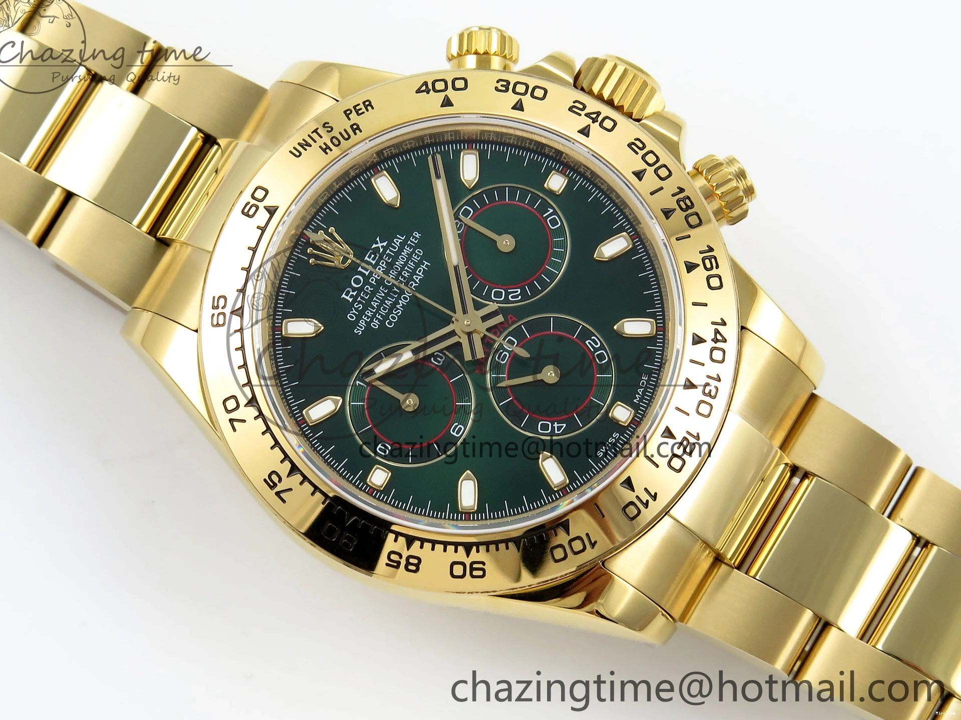 MiroTime 0104 ModernLook Daytona 116508 QF 1:1 Best Edition Green Dial on YG Bracelet SH4130 V3 (Gain Weight) 1724